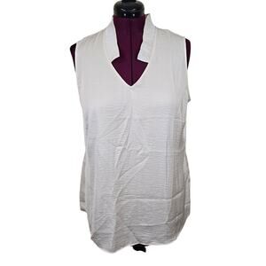 Women's Cabi Style 4177 "Snapshot Top" Beige Sleeveless Blouse | Size Large